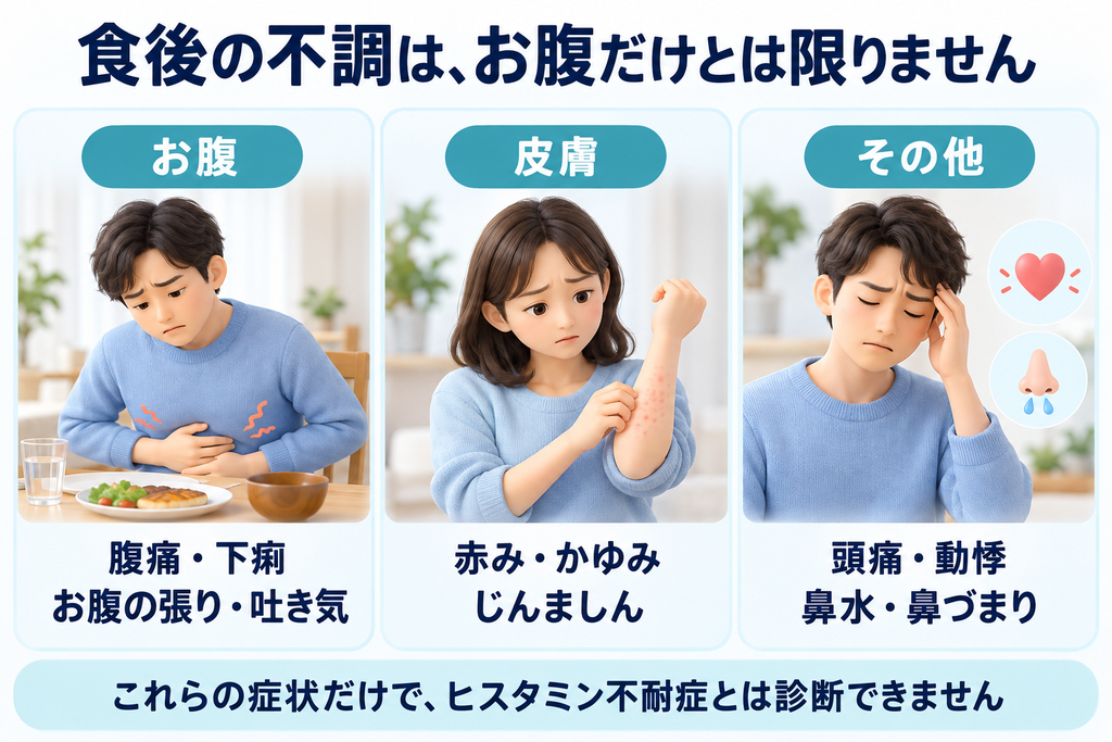 食後の不調（お腹、皮膚、その他）